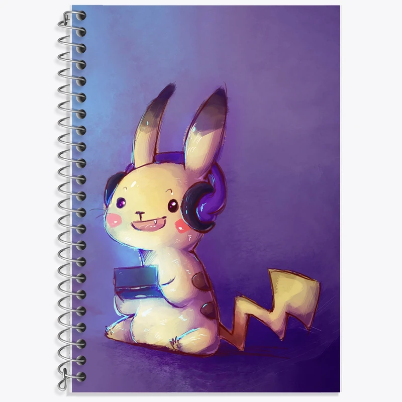 دفتر زبان 50 برگ خندالو مدل دو خط طرح انیمه پوکمون (Pokemon) کد F2485