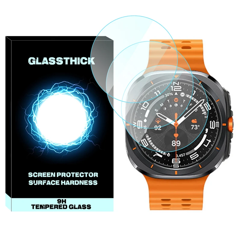 محافظ صفحه نمایش شیشه‌ای گلستیک مدل Glass-GL مناسب برای ساعت هوشمند سامسونگ Galaxy Watch 7 Ultra 47mm بسته سه عددی