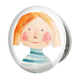 آینه جیبی خندالو طرح دخترونه مدل تاشو کد 6108 