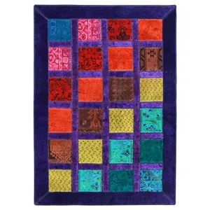 کلاژ فرش  سه متری سبحه طرح چهل تکه پچ ورک کد FDC-3337