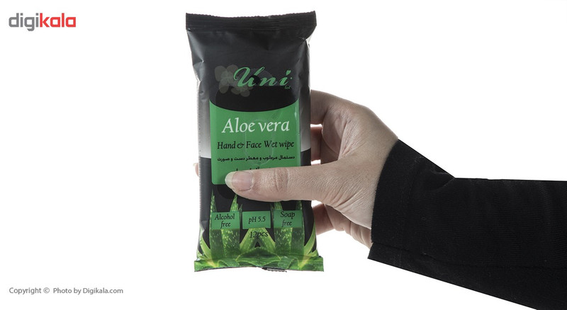 دستمال مرطوب یونی لد مدل Aloe Vera بسته 12 عددی