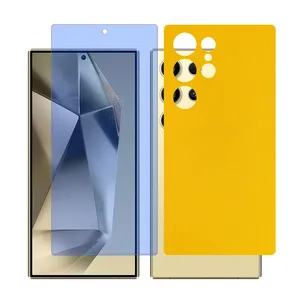 Glass Together model Blue cut screen protector for Samsung Galaxy S22 Ultra mobile phone with back cover sticker