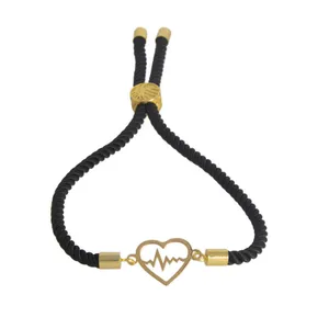 دستبند طلا 18 عیار زنانه الن نار مدل قلب و ضربان ELN67134