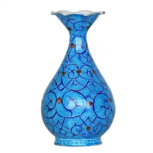 گلدان مسی میناکاری شده سی دا طرح اسلیمی کد MI03005