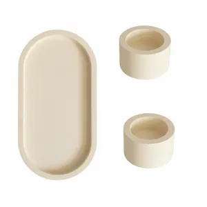 ست 3 تکه جاشمعی سنگی طرح فانوسی