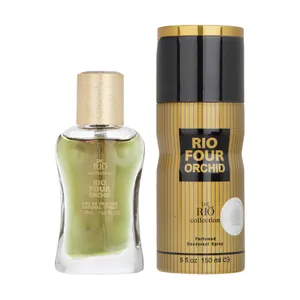 عطر جیبی مردانه ریو کالکشن مدل Rio Four حجم 20 میلی لیتر به همراه اسپری بدن مردانه مدل Rio Four حجم 150 میلی لیتر 