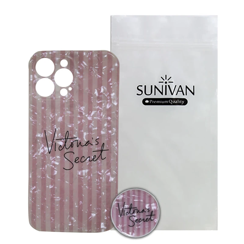 کاور سانیوان مدل یخی طرح VIC مناسب برای گوشی موبایل اپل IPhone 13 Promax به همراه پاپ سوکت