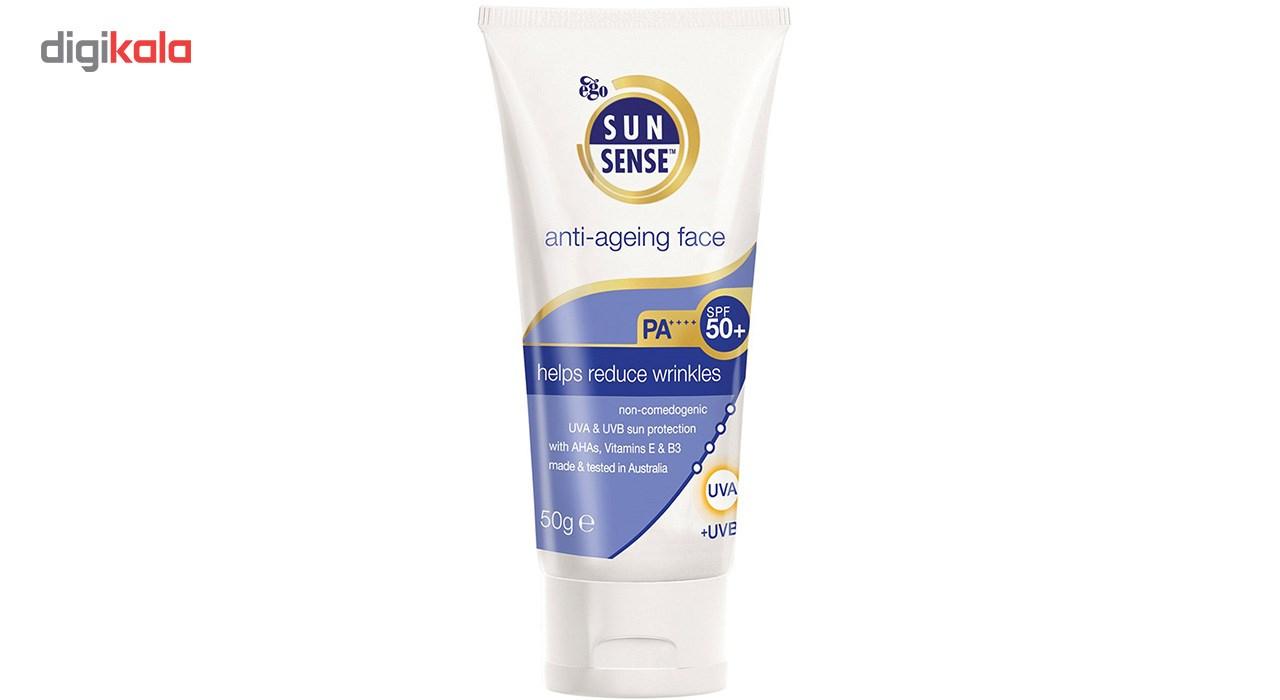 کرم ضد آفتاب سان سنس مدل Anti Aging SPF50plus مقدار 50 گرم