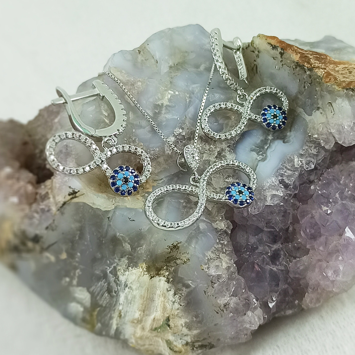 نیم ست نقره زنانه سلین کالا مدل بینهایت کد pc1-2