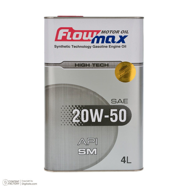 روغن موتور خودرو بنزینی فلومکس مدل 001 SM 20W-50 حجم 4 لیتر