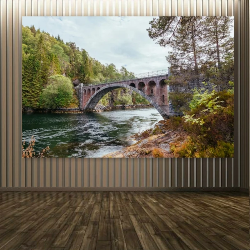 تابلو بوم طرح طبیعت مدل پل تاریخی کد PP2636