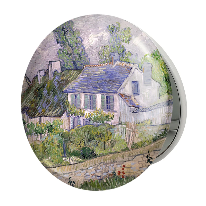 آینه جیبی خندالو طرح نقاشی خانه ای در اور اثر ونسان ونگوگ مدل تاشو کد 25465 