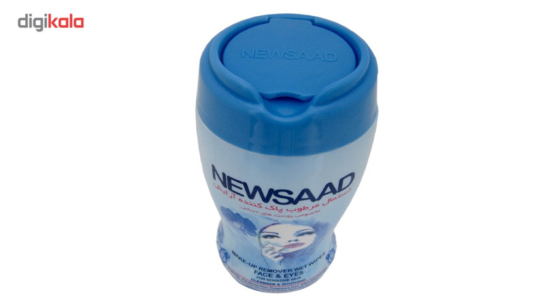 دستمال مرطوب پاک کننده آرایش نیوساد مدل Sensitive بسته 64 عددی