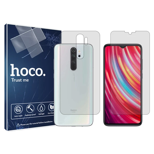 محافظ صفحه نمایش شفاف هوکو مدل HyGEL مناسب برای گوشی موبایل شیائومی Redmi Note 8 Pro به همراه محافظ پشت گوشی