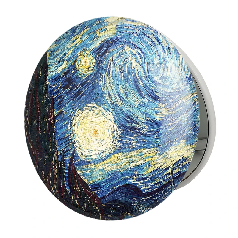 آینه جیبی خندالو طرح شب پر ستاره ونگوگ مدل تاشو کد 6012 