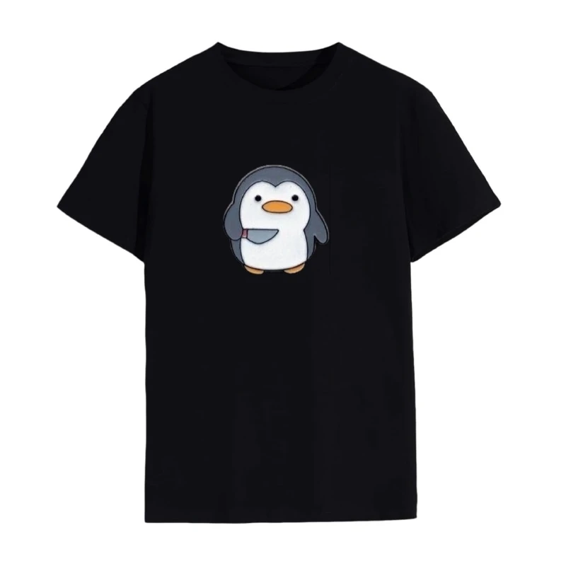 تی شرت لانگ آستین کوتاه زنانه مدل پنگوئن عصبانی