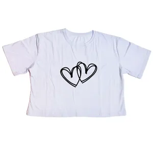 تی شرت  آستین کوتاه زنانه مدل قلب