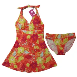 مایو زنانه مدل دامن دار پشت گردنی کد ۰۰۲