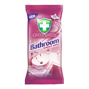 دستمال مرطوب پاک کننده سطوح بهداشتی گرین شیلد مدل Bathroom بسته 50 عددی