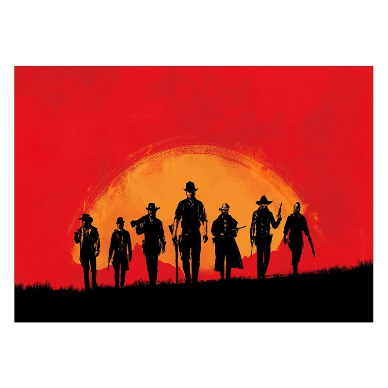 تابلو شاسی ونسونی طرح Red Dead Redemption سایز 50x70 سانتی متر