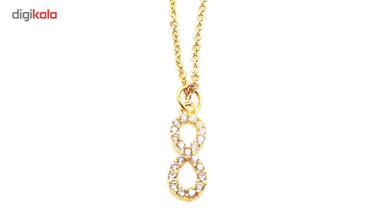 آویز ساعت شهر شیک طرح بی نهایت نگین دار مدل AS916