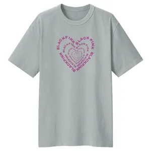 تی شرت لانگ زنانه مدل قلب بلک پینک کد LL180 رنگ طوسی