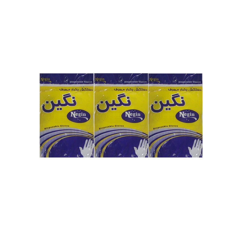 دستکش یکبار مصرف نگین مدل 03 بسته 80 عددی