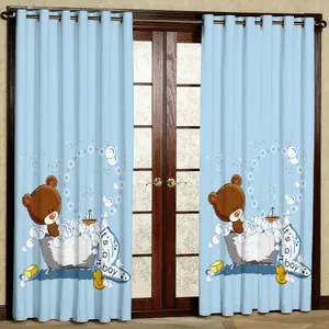 پرده مدل خرس هازان پانچی کد 1024 سایز 140x200 سانتی متر