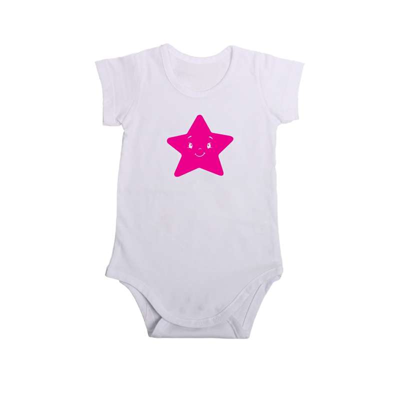 بادی آستین کوتاه نوزادی مدل ستاره کد star-w-2