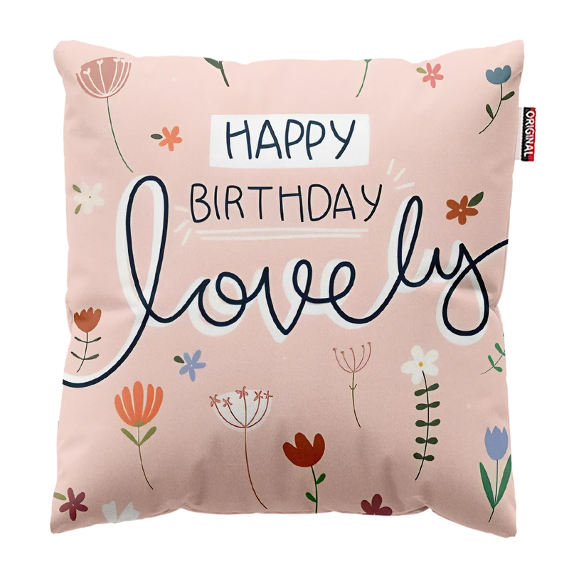 کوسن پاد آفرین مدل تولدت مبارک کد PK303639 سایز 30*30 سانتی متر