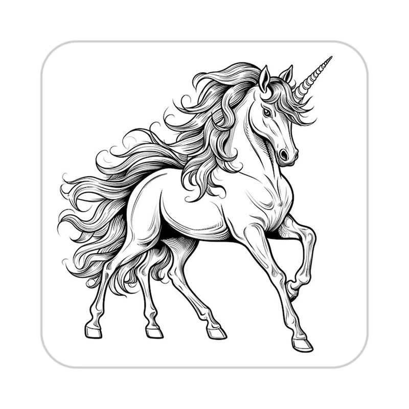 زیر لیوانی کاکتی طرح اسب تک شاخ و یونیکورن مدل mp29437