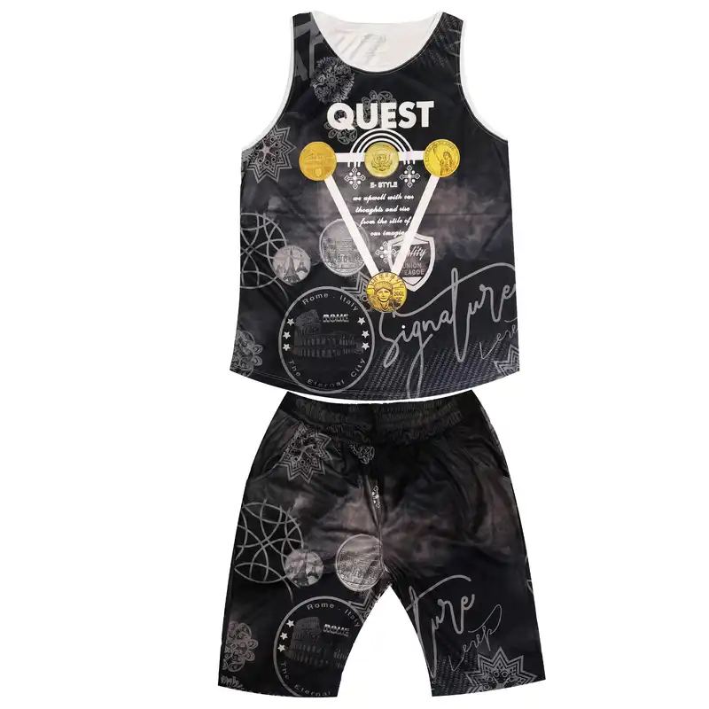 ست تاپ و شلوارک ورزشی مردانه مدل Quest کد QS