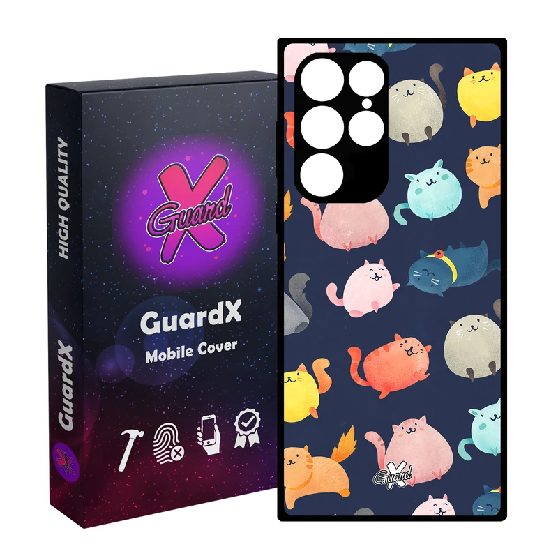 کاور گارد ایکس طرح Cats مدل Glass10173 مناسب برای گوشی موبایل سامسونگ Galaxy S23 Ultra