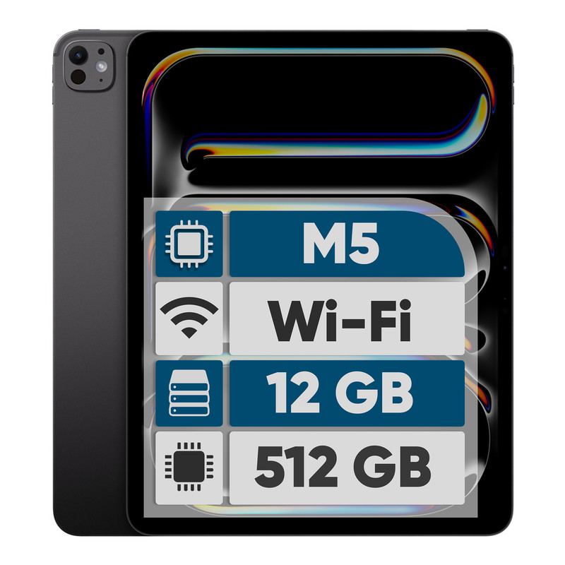 تبلت 13 اینچ اپل مدل IPad Pro 2025 M5 Wi-Fi ظرفیت 512 گیگابایت و رم 12 گیگابایت، رزولوشن دوربین 12 مگاپیکسل، پشتیبانی از قلم و کیبورد  