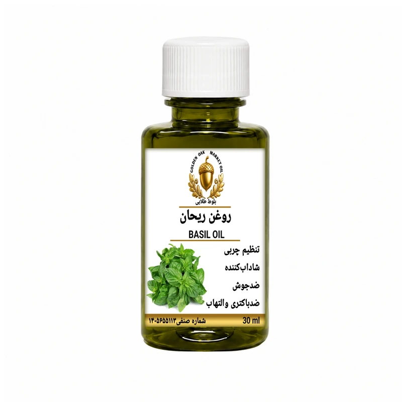 روغن ریحان بلوط طلایی مدل ممتاز حجم ۳۰‌میلی‌لیتر