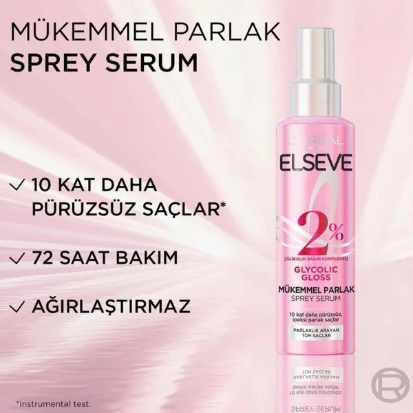 اسپری مو لورآل مدل GLYCOLIC GLOSS مناسب برای انواع مو حجم 150 میلی‌لیتر