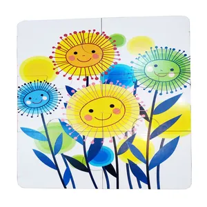 پازل شش تکه گلهای خندان مدل چوبی