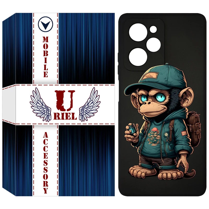 کاور یوریل مدل KSH کد 36 طرح میمون مناسب برای گوشی موبایل شیائومی Poco X5 Pro / Redmi Note 12 Pro 5G