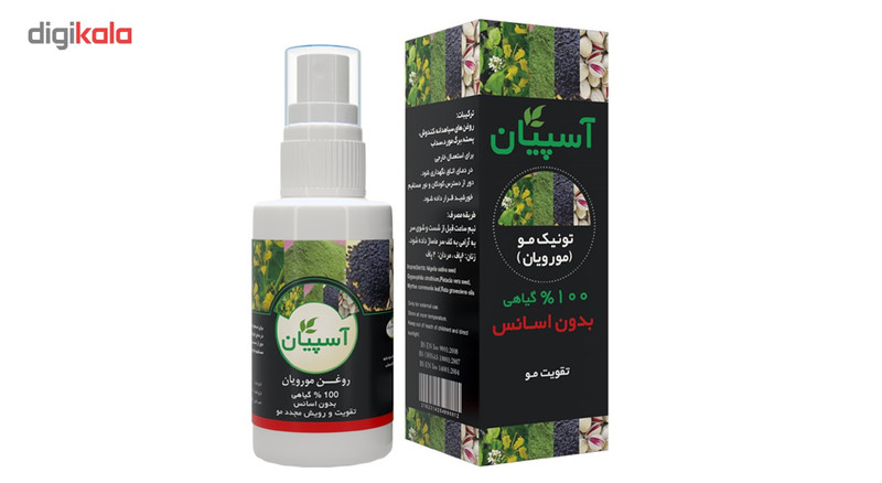 روغن مغذی و ترمیم کننده مو آسپیان مدل مورویان تقویت کننده و رویش مجدد مو حجم 30 میلی لیتر