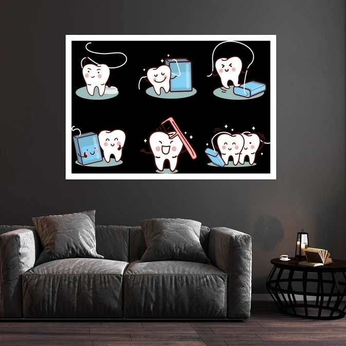 تابلو بکلیت طرح بهداشت دهان و دندان مدل قاب شاسی W-s9489
