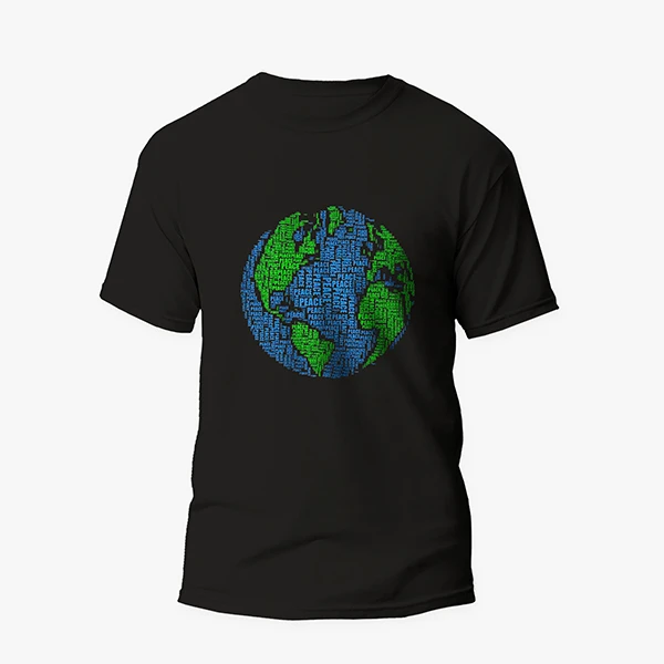 تی شرت آستین کوتاه مردانه مدل فانتزی کره زمین کد g092