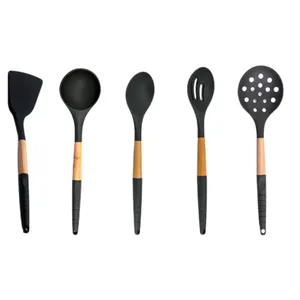 سرویس کفگیر و ملاقه 5 پارچه شنگیا مدل black003
