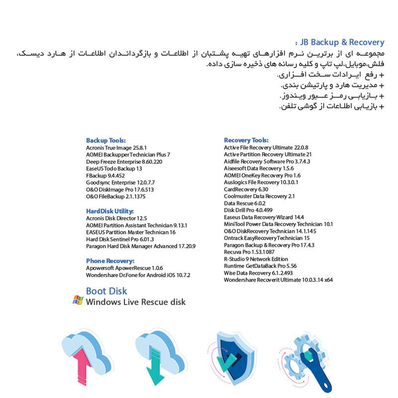 مجموعه نرم افزار بازیابی اطلاعات و پشتیبان گیری نشر جی بی تیم