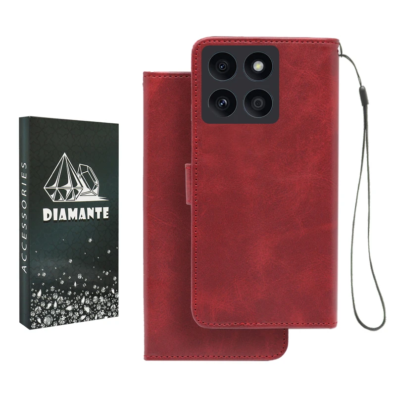 کیف کلاسوری دیامانته مدل Mortand Bk مناسب برای گوشی موبایل آنر X6A به همراه بندآویز