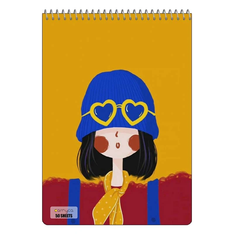 دفتر نقاشی 50 برگ سیمی کارنیکا طرح دختر مینیمال Minimalist Girl کد 66234