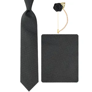     ست کراوات و دستمال جیب و گل کت مردانه جیان فرانکو روسی مدل GF-PO815-BK