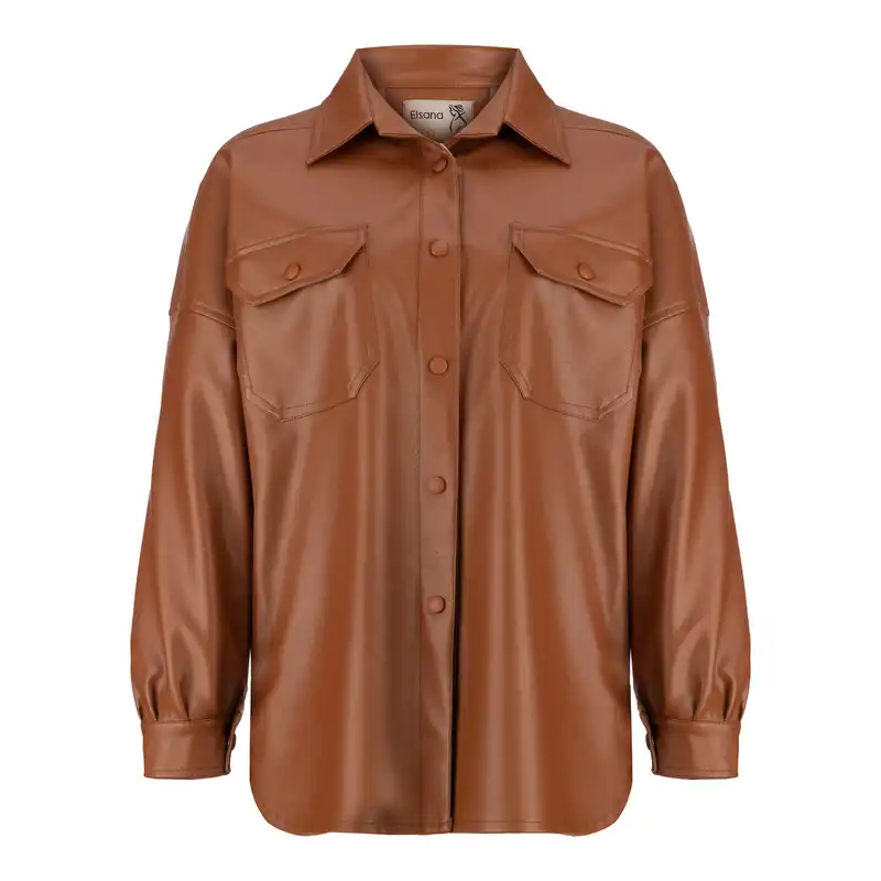 کت چرم زنانه السانا مدل ستایش کد 166051