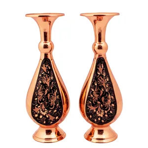 گلدان مسی مدل الماس تراش کد bybox-2002 بسته دو عددی