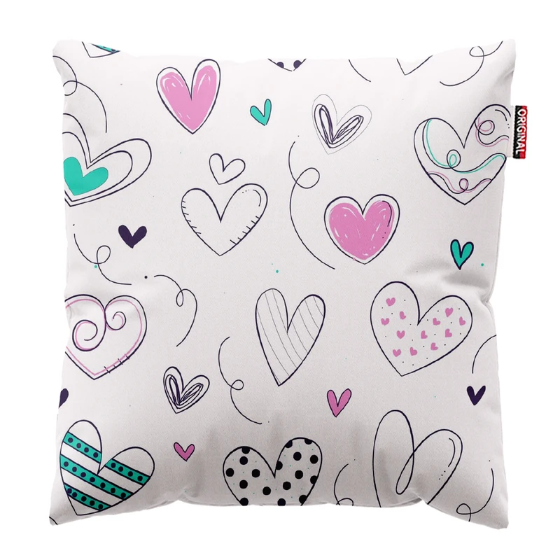 کوسن پاد آفرین طرح قلب کد 4976 سایز 30*30 سانتی متر