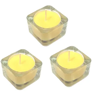 شمع وارمر مدل شيشه ای معطر رز بسته 3 عددی